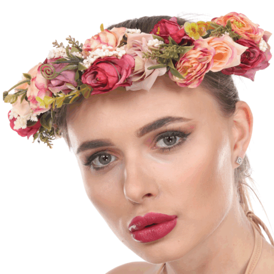 70130 - Floral Crown Headpiece, Multi Color - Image 2