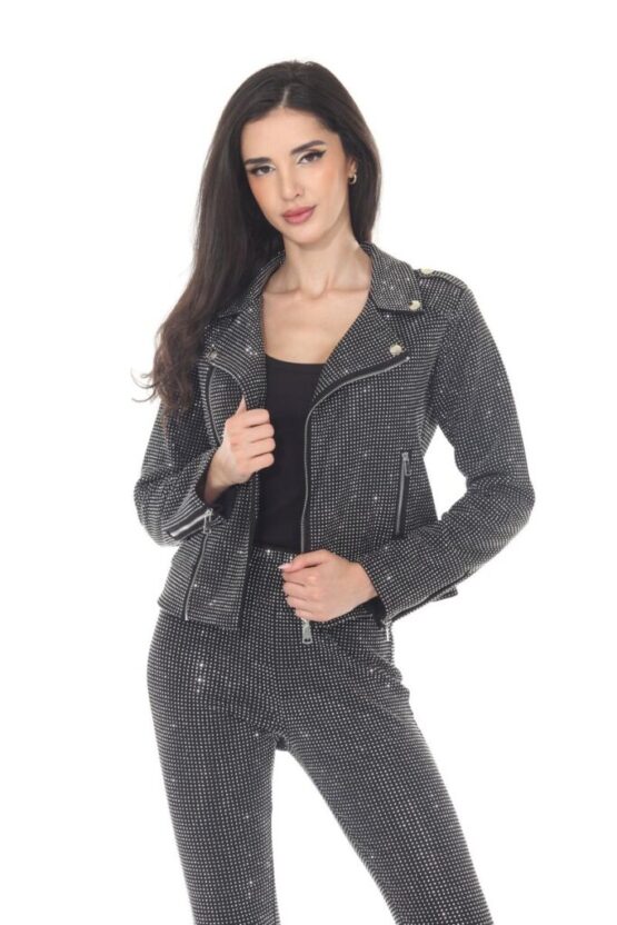 7558 - Rhinestone moto jacket - Image 3