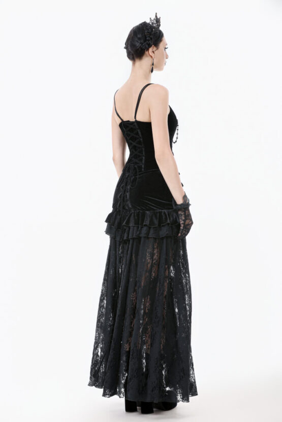 CW092 - Romantic heart velvet corset with jewel chains - Image 3