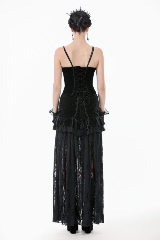 CW092 - Romantic heart velvet corset with jewel chains - Image 2