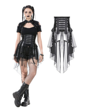 CW098 - Industrial grommet lace-up high-low corset