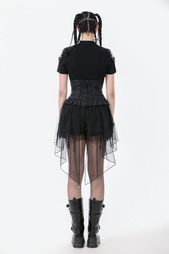 CW098 - Industrial grommet lace-up high-low corset - Image 2