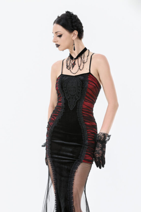 DW1078 - Blood lace siren bodycon dress - Image 9
