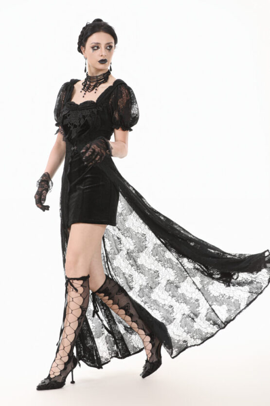 DW998 - Gothic faux two-piece lace dress - Image 6