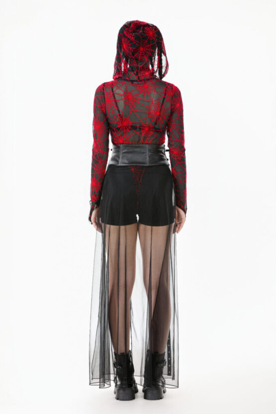 KW403 - Rebel leather mesh maxi skirt - Image 2