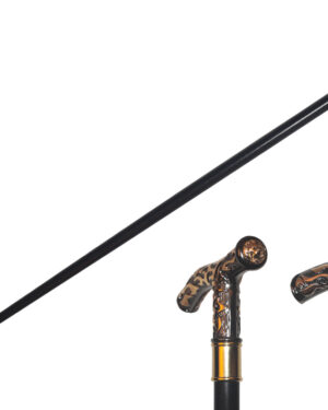 T281202BG - 35.5" Zinc Handle Walking Cane - Bronze Flame w/Skull