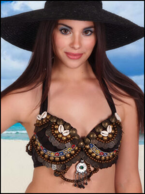 W1715 - Tribal Top with coin swags