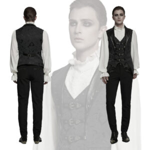 WY1765 - Goth jacquard lapel vest-M