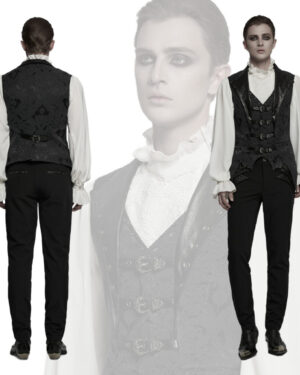 WY1765 - Goth jacquard lapel vest-M