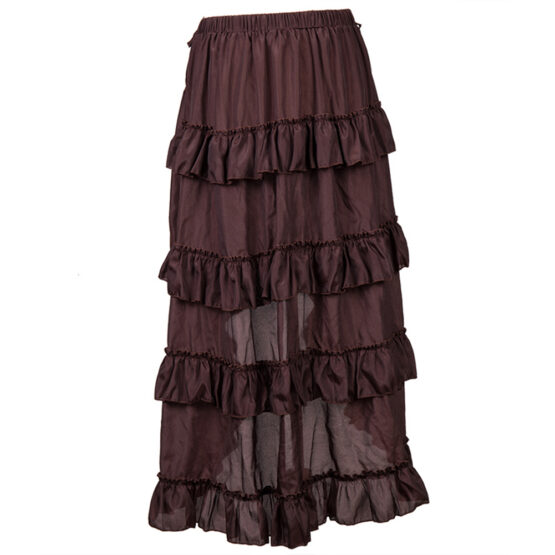 GC31672 - Steampunk Brown Ruffle Layered Skirt - Image 6