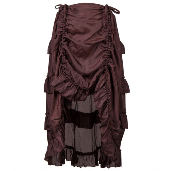 GC31672 - Steampunk Brown Ruffle Layered Skirt - Image 4