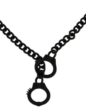 16517 - jt cc handcuff chain long neck, black
