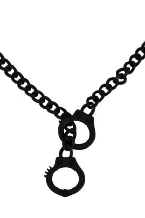 16517 - jt cc handcuff chain long neck, black