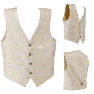200117 - White paisley jacquard short  pirate vest