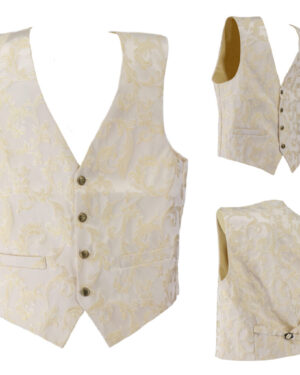 200117 - White paisley jacquard short  pirate vest
