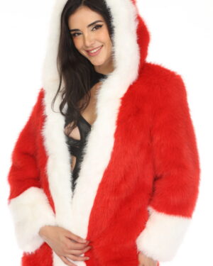 2667 - Red Faux Fur Coat