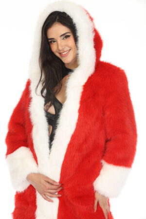 2667 - Red Faux Fur Coat