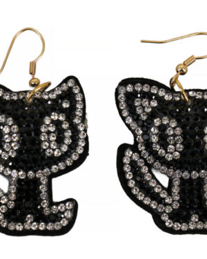 28303 - g black cat cushion earring