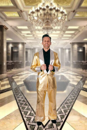 4219 - Gold rock star retro suit