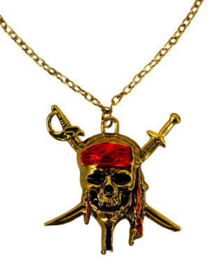 68693 - Pirate Skull Necklace Gold