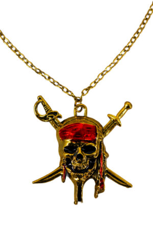 68693 - Pirate Skull Necklace Gold