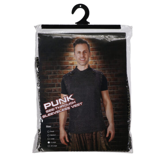7382 - Punk See-Through Sleeveless Vest-Black - Image 4