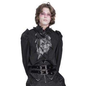 SHT132 - Pleather Print Button Up with Chain Shirt