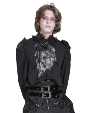 SHT132 - Pleather Print Button Up with Chain Shirt