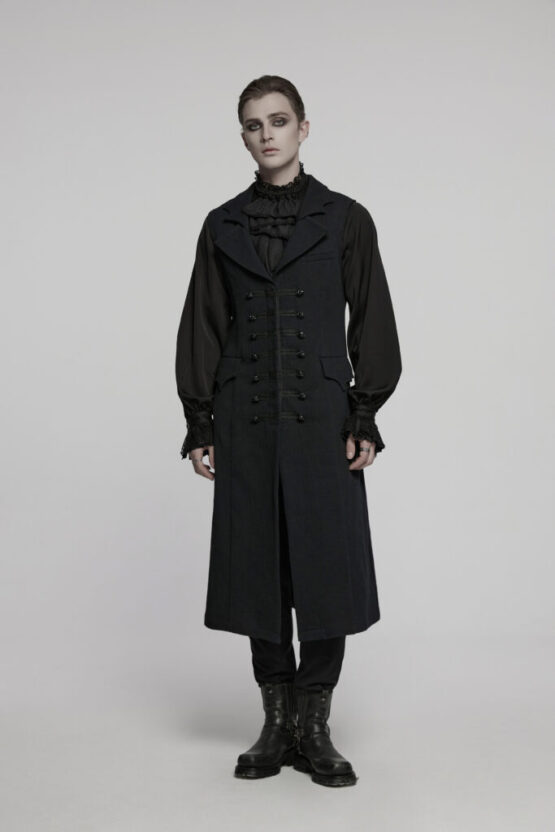 WY1799 - Dark night vampire long vest-M - Image 4