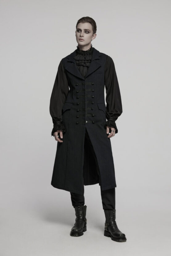 WY1799 - Dark night vampire long vest-M - Image 2
