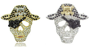 P4782 - Brooch Pirate Skull Rhinestone