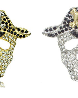 P4782 - Brooch Pirate Skull Rhinestone