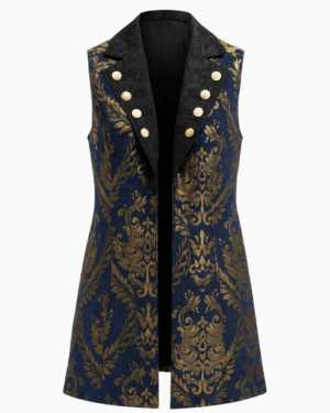 200112 - Collar two tone brocade pirate vest