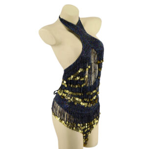 2461 - Coin Halter Top - AB w/Gold coin