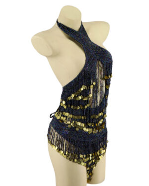 2461 - Coin Halter Top - AB w/Gold coin
