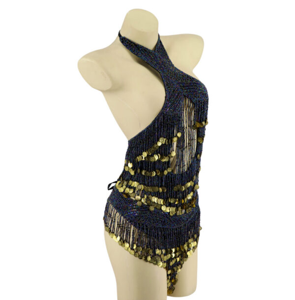 2461 - Coin Halter Top - AB w/Gold coin