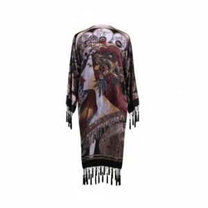 1818 - Zodiac Beaded Scarf Coat, Jacket beaded - Black