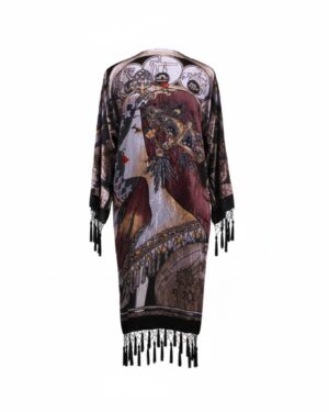 1818 - Zodiac Beaded Scarf Coat, Jacket beaded - Black