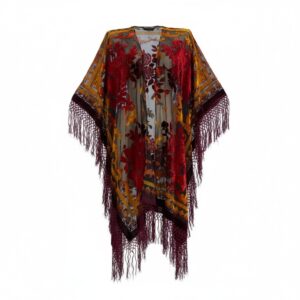 1821 - Burnt Velvet Kaftan, Blue Multi