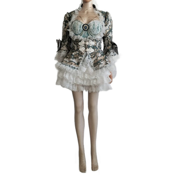 2343 - Victorian lace 3 pc set- 2XL..Jacket, corset, skirt