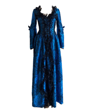 2345 - Victorian blue brocade gown-2XL
