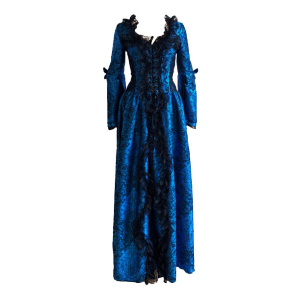 2345 - Victorian blue brocade gown-2XL