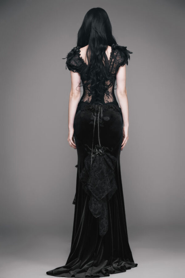 ESKT3 - Gothic Damask Tiered Fishtail Skirt - M - Image 2