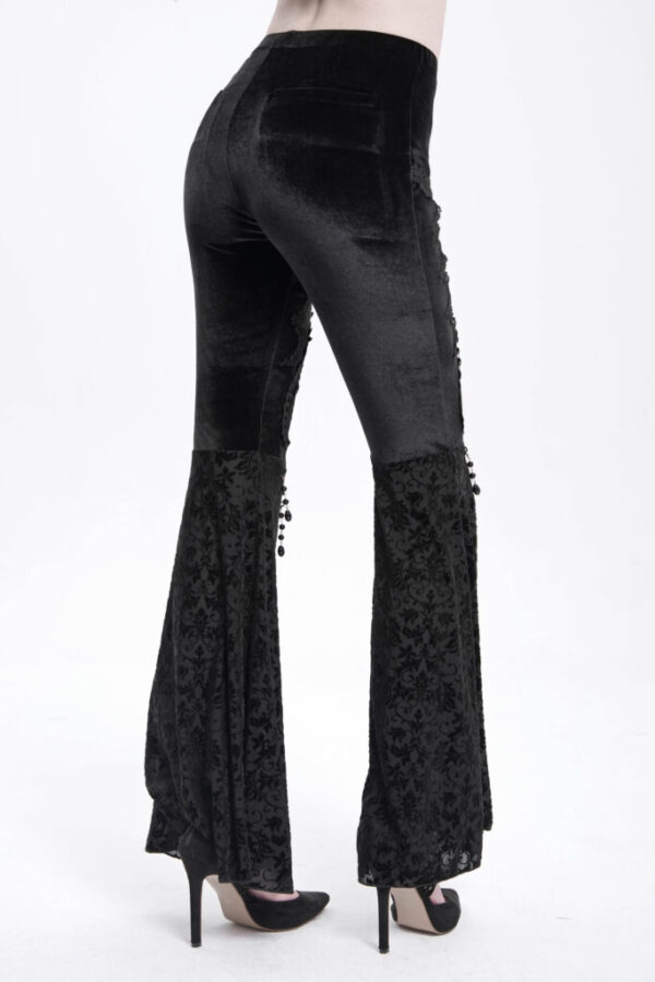 PT272 - Distressed Black denim flare jeans with zipper and studs - Image 2