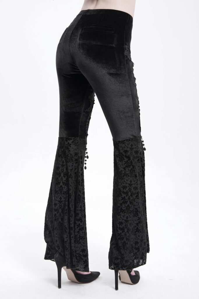 PT272 - Distressed Black denim flare jeans with zipper and studs - Image 2