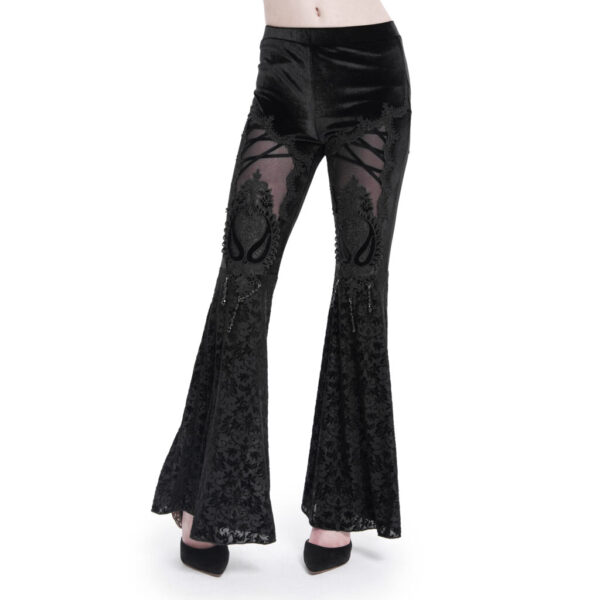 PT272 - Distressed Black denim flare jeans with zipper and studs