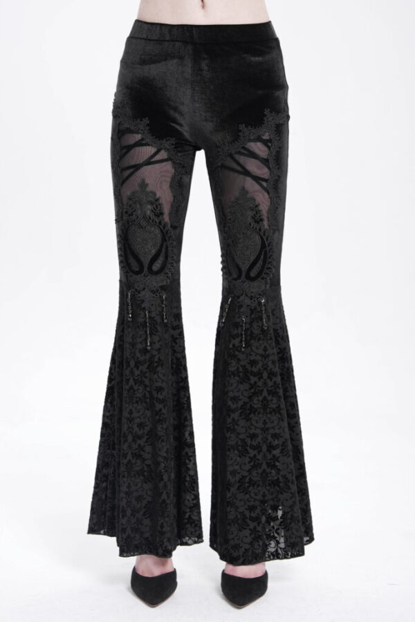 PT272 - Distressed Black denim flare jeans with zipper and studs - Image 3