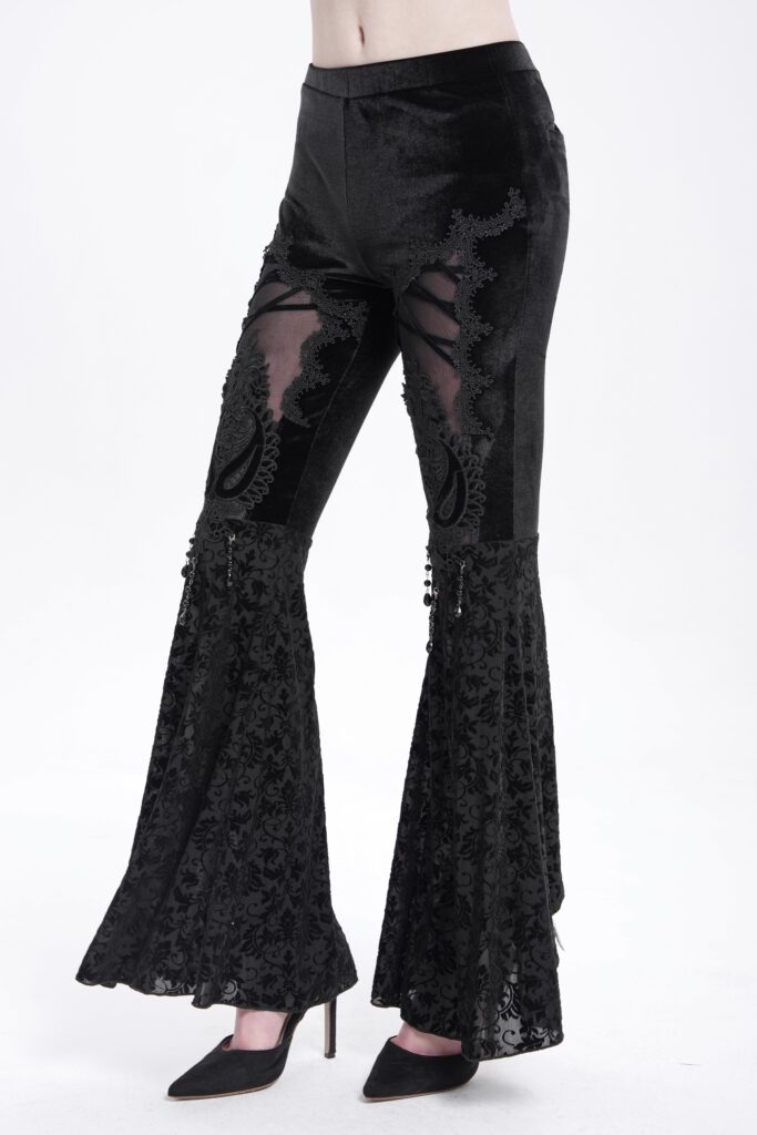 PT272 - Distressed Black denim flare jeans with zipper and studs - Image 4