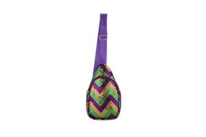 HBG105289 - Mardi-Gras sequin chevron sling bag