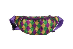 HBG105290 - Mardi-Gras diamond sequin fanny pack